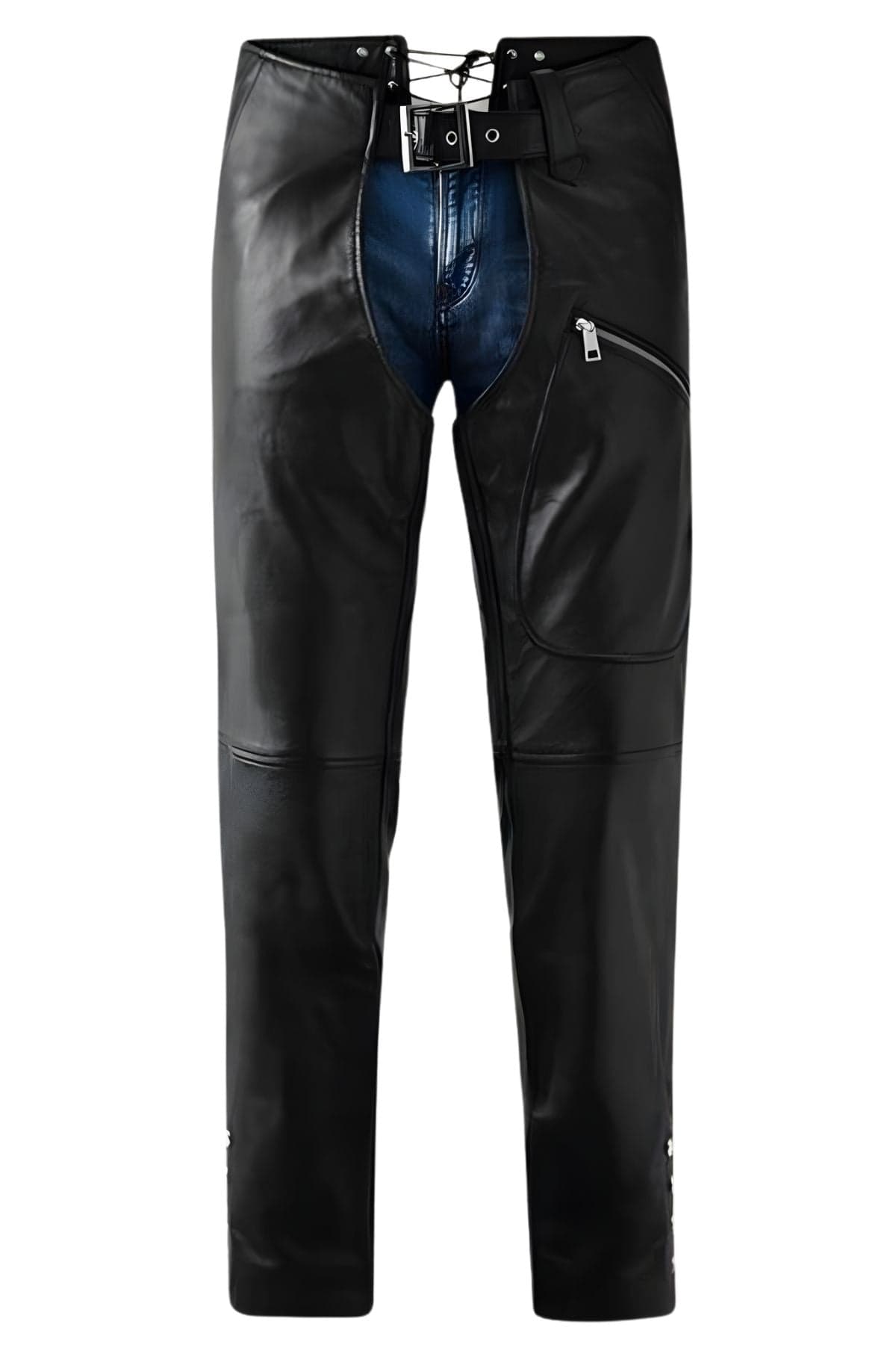Alison Women Black Leather Chaps