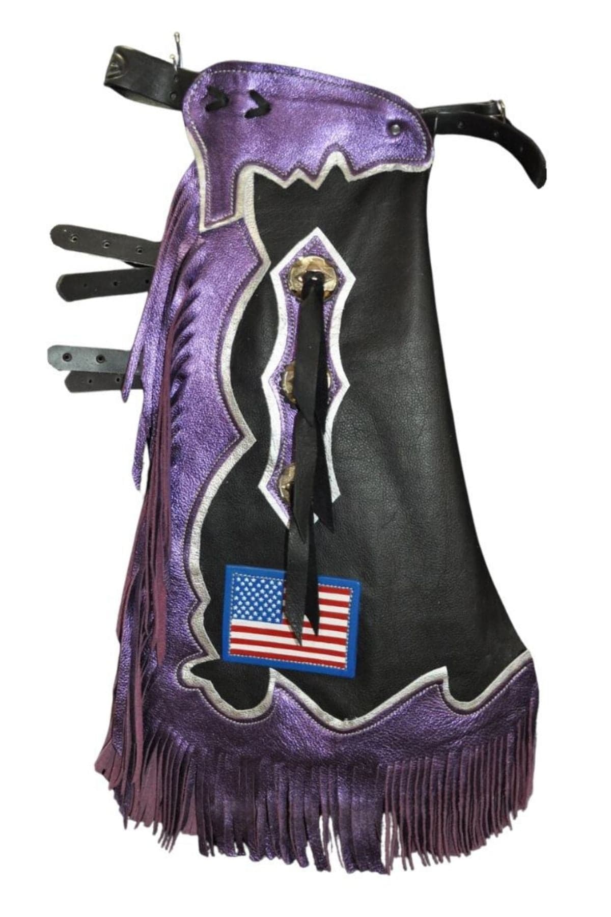 American Flag Purple and Black Rodeo Chaps