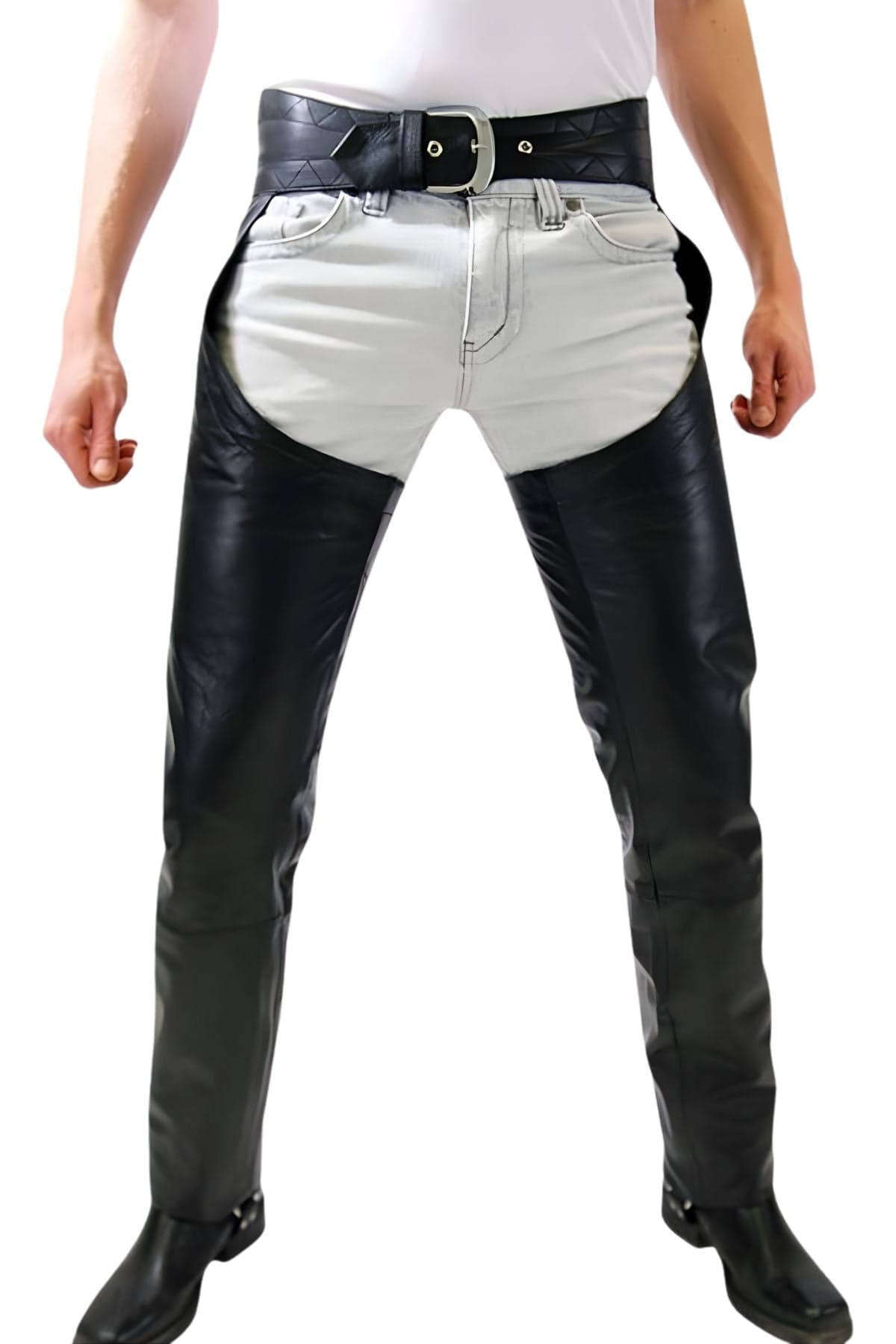 Avan Black Mens Leather Assless Chaps