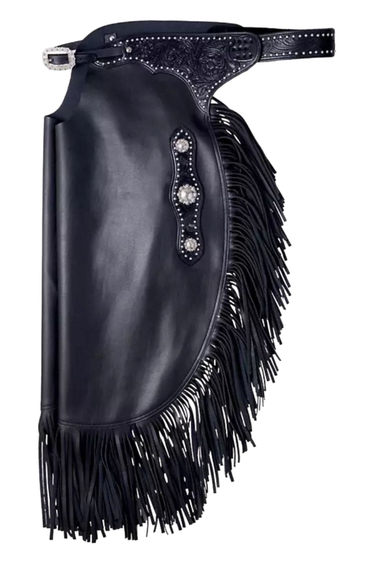 Black Smooth Sheep Leather Chinks