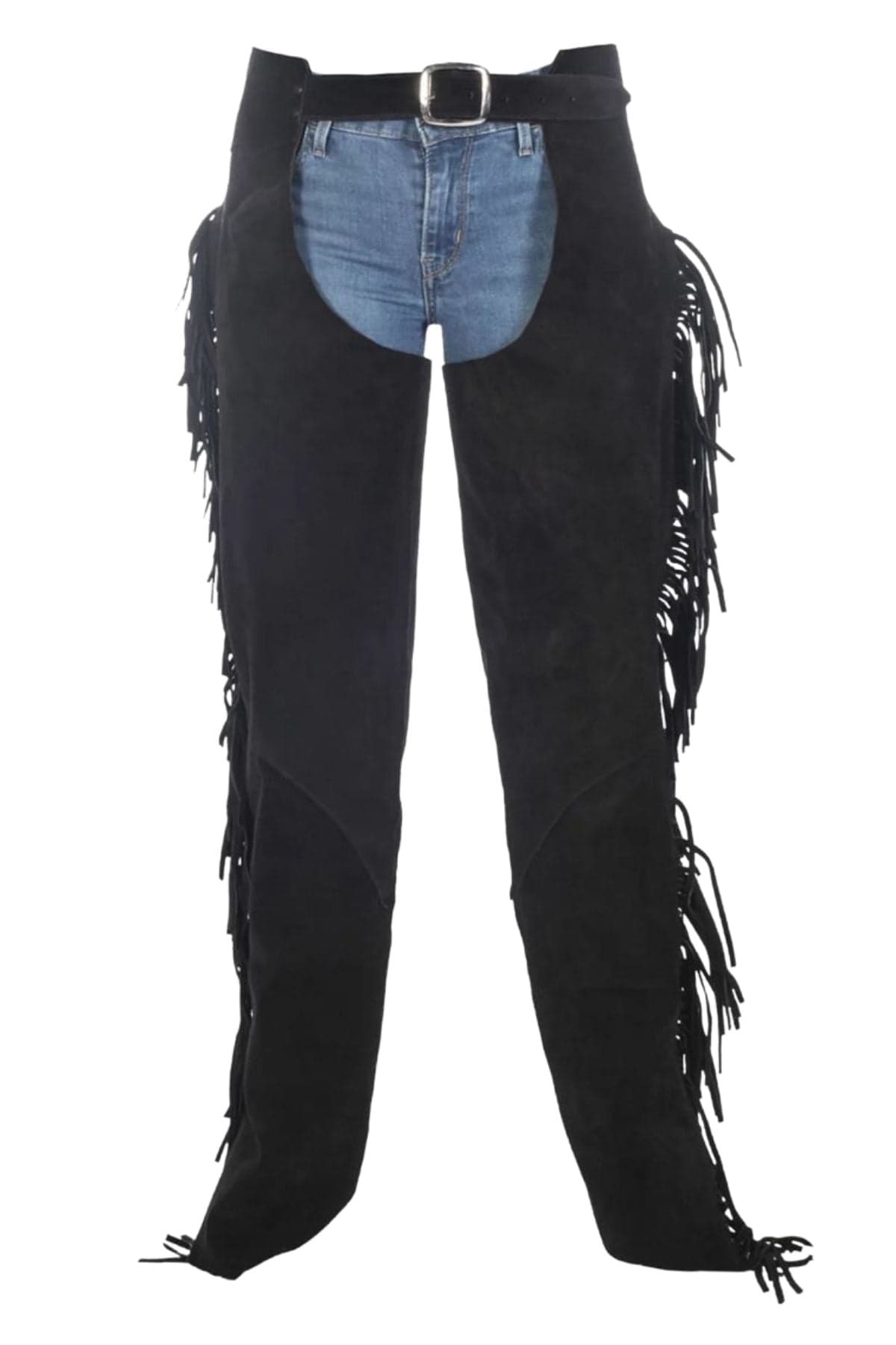 Black Suede Western Riding Chaps