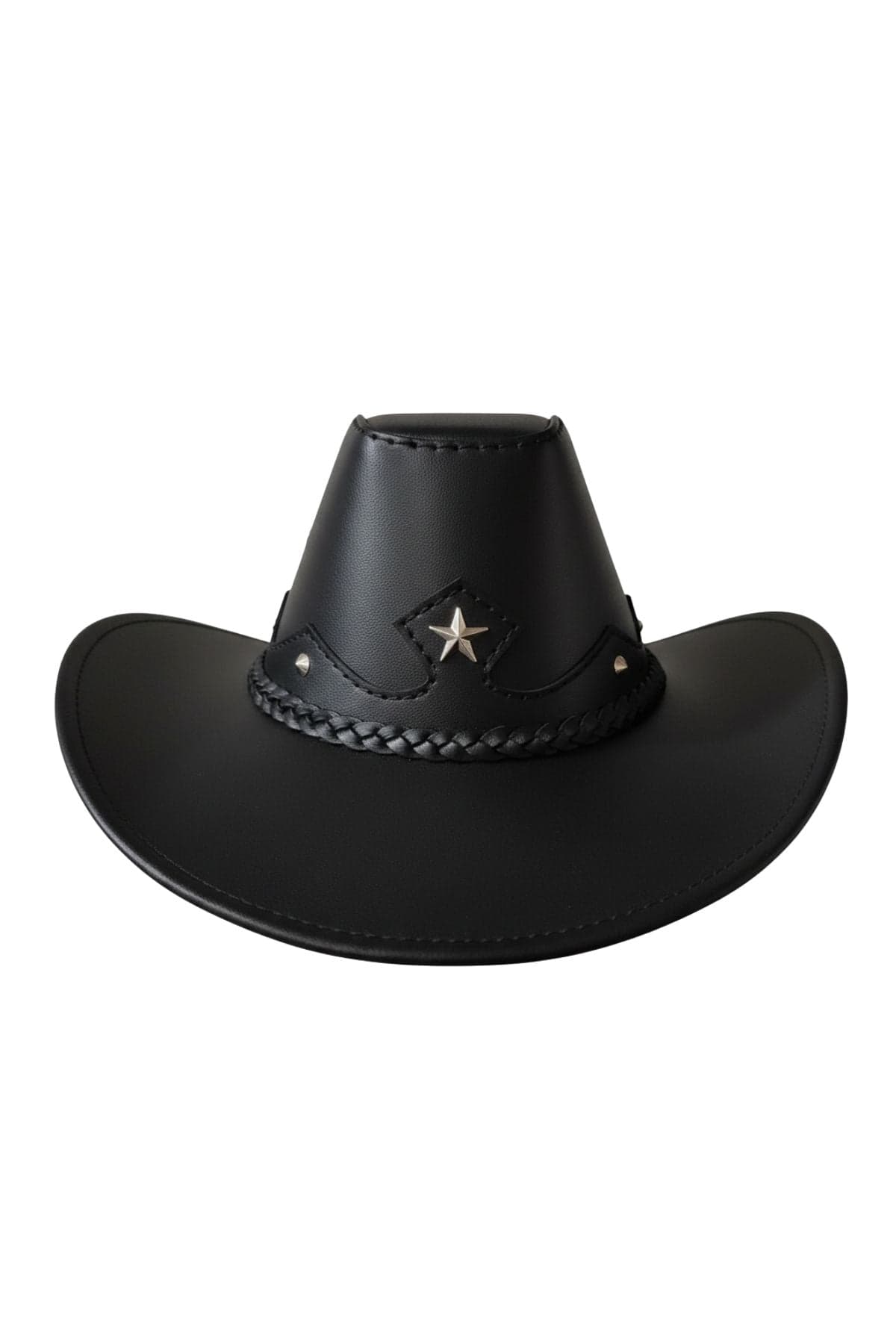Classic Leather Cowboy Hat With Braided Band