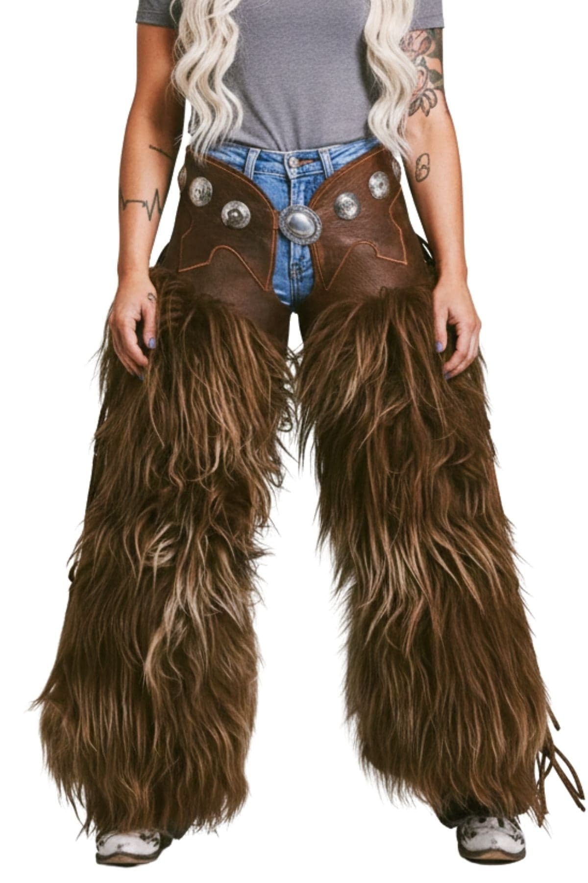 Classic Woolies Chaps with Genuine Leather Yoke