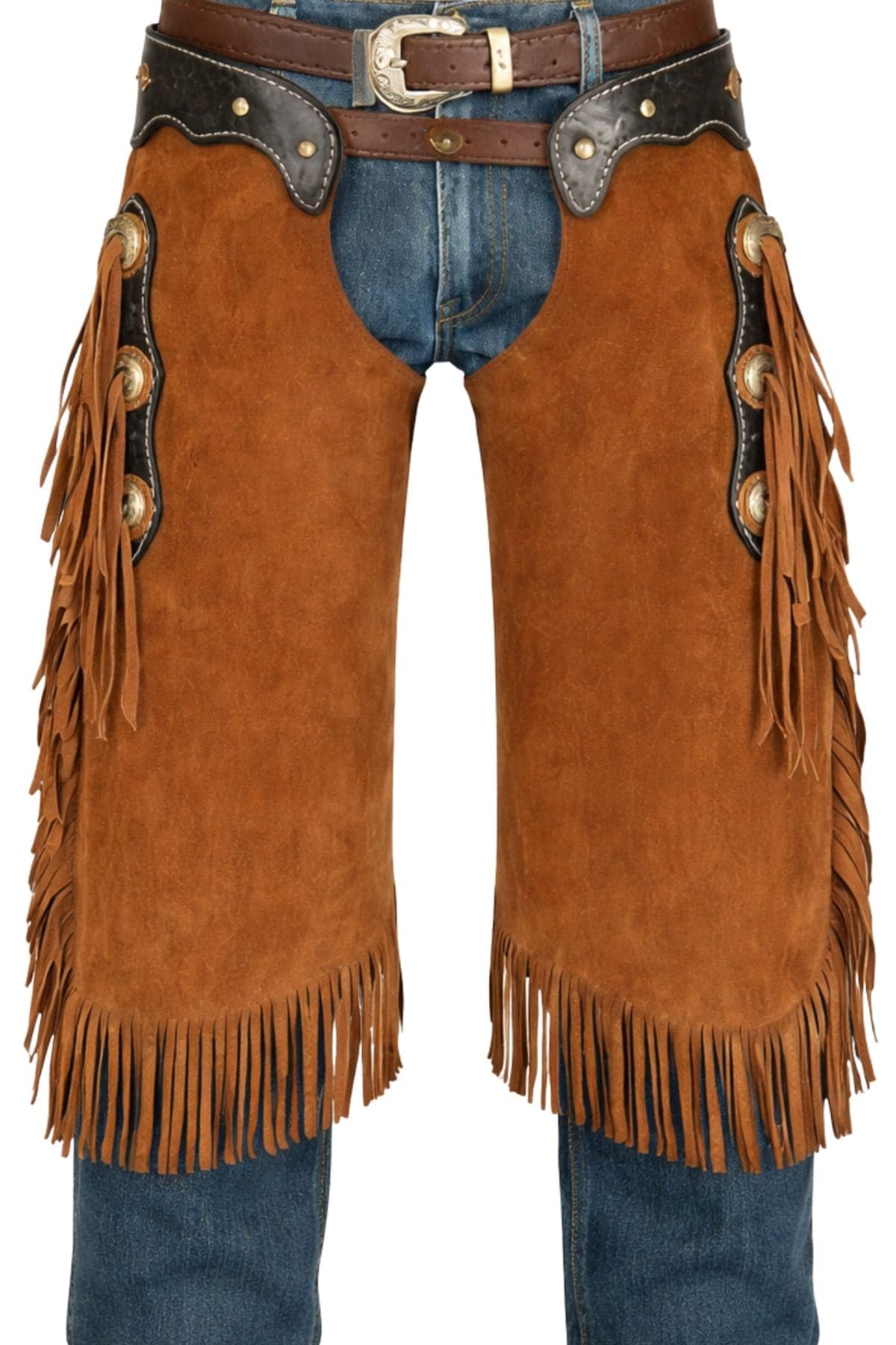 Custom Cowboy Suede Leather Chinks