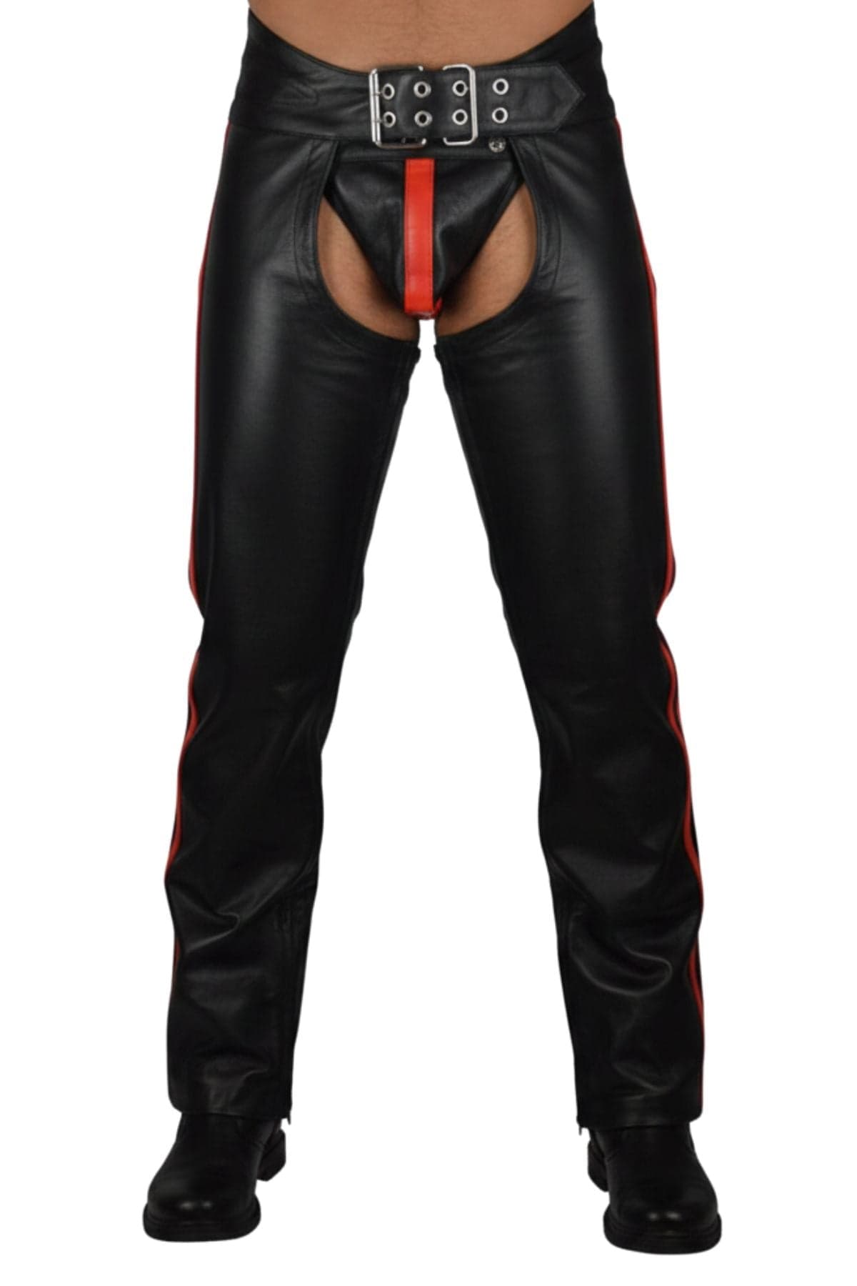 Dean Black Leather Chaps For Men