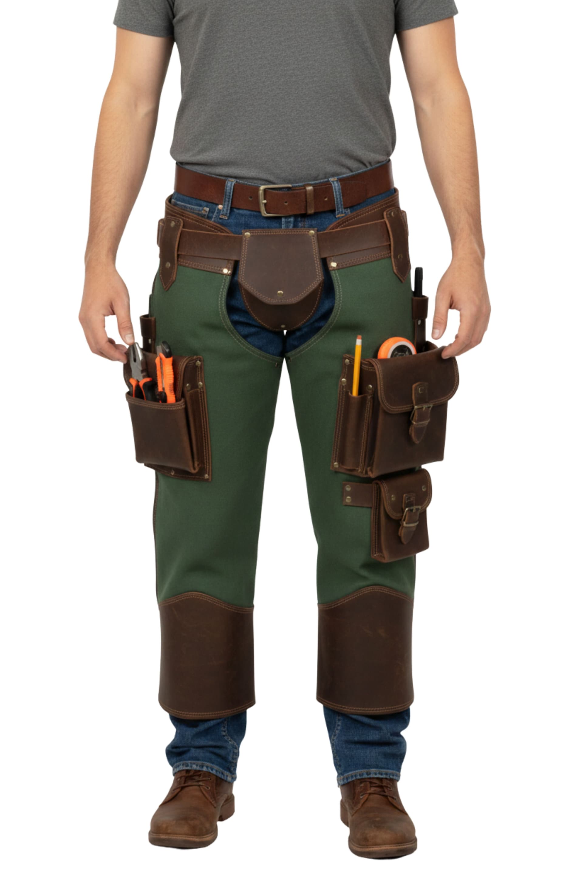 Heavy Duty Blacksmith Leather Utility Work Chaps