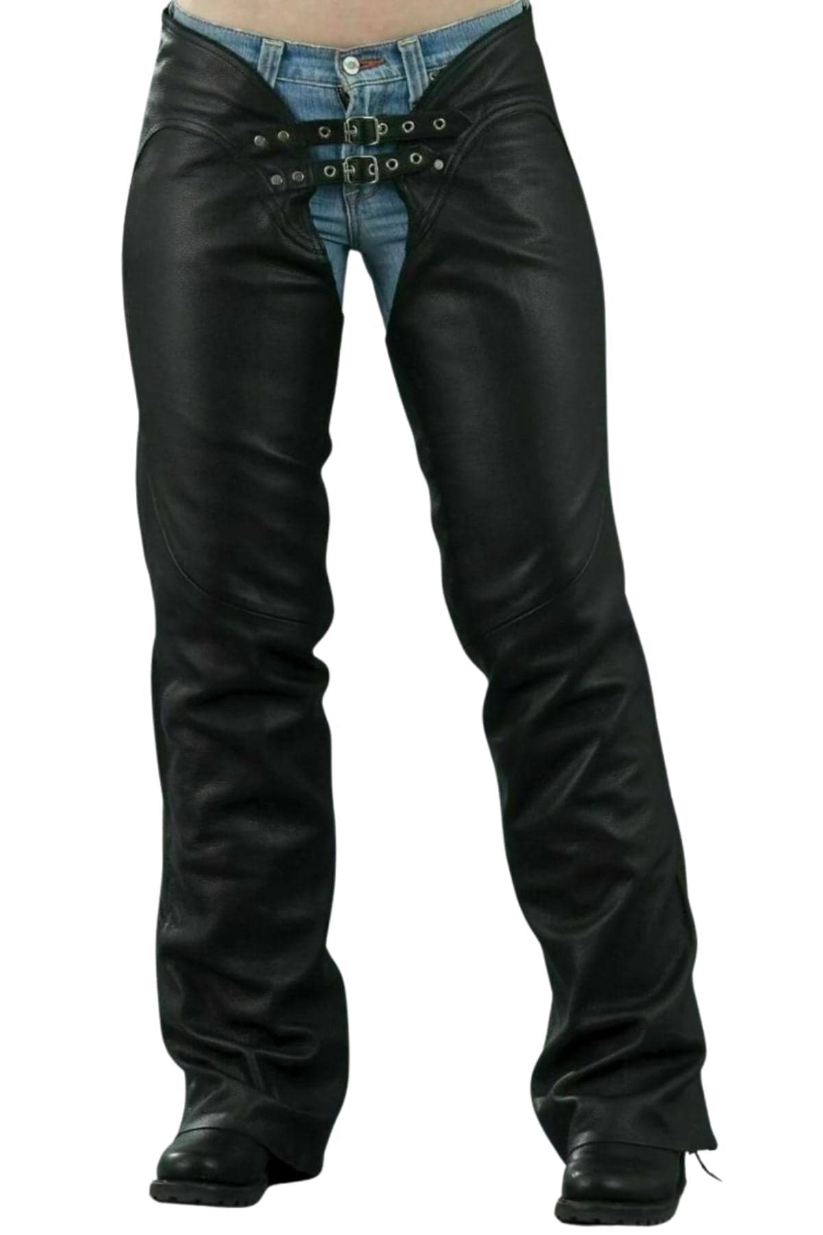 Horza Womens Black Leather Chaps