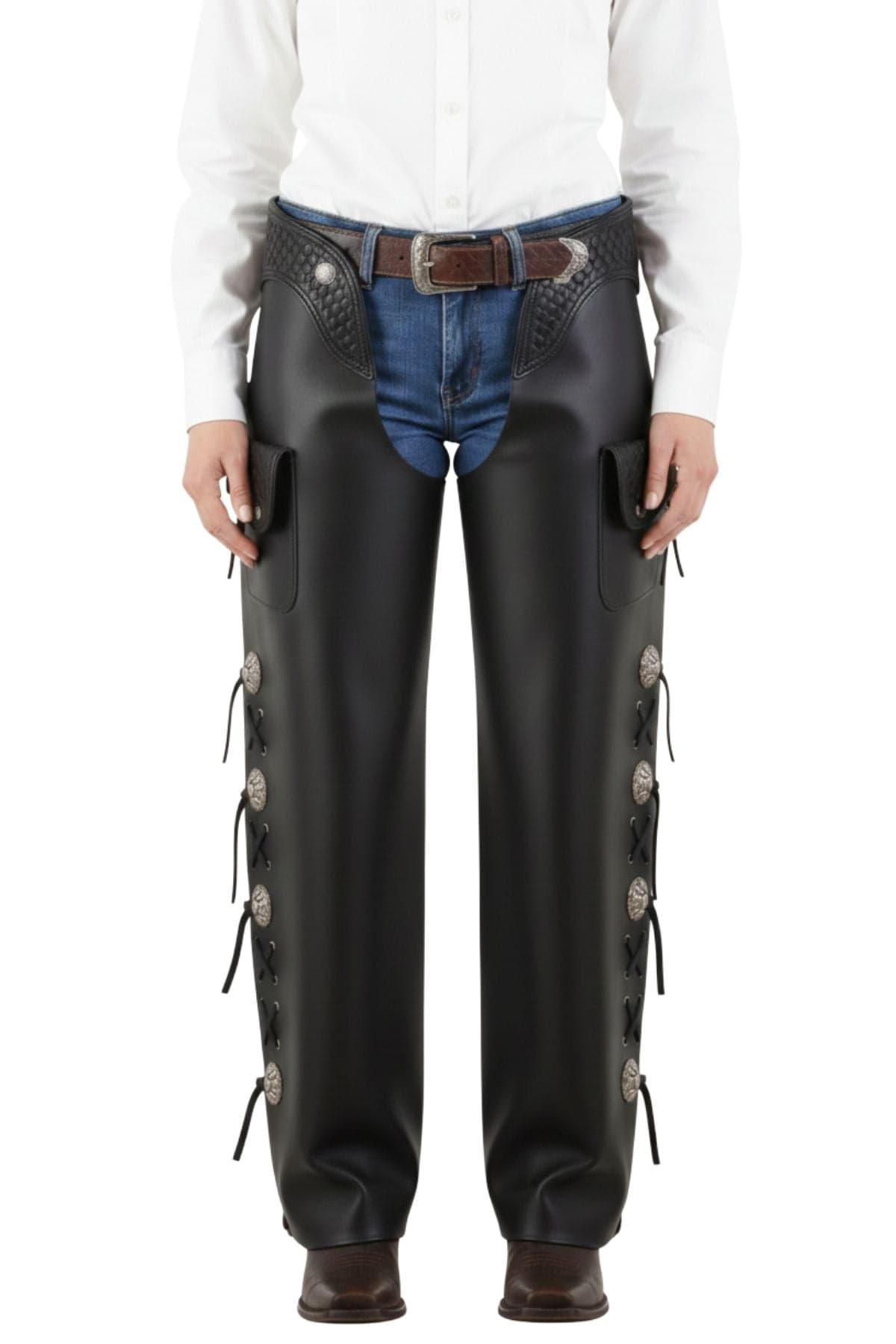 Leather Betwing Chaps with Classic Fit