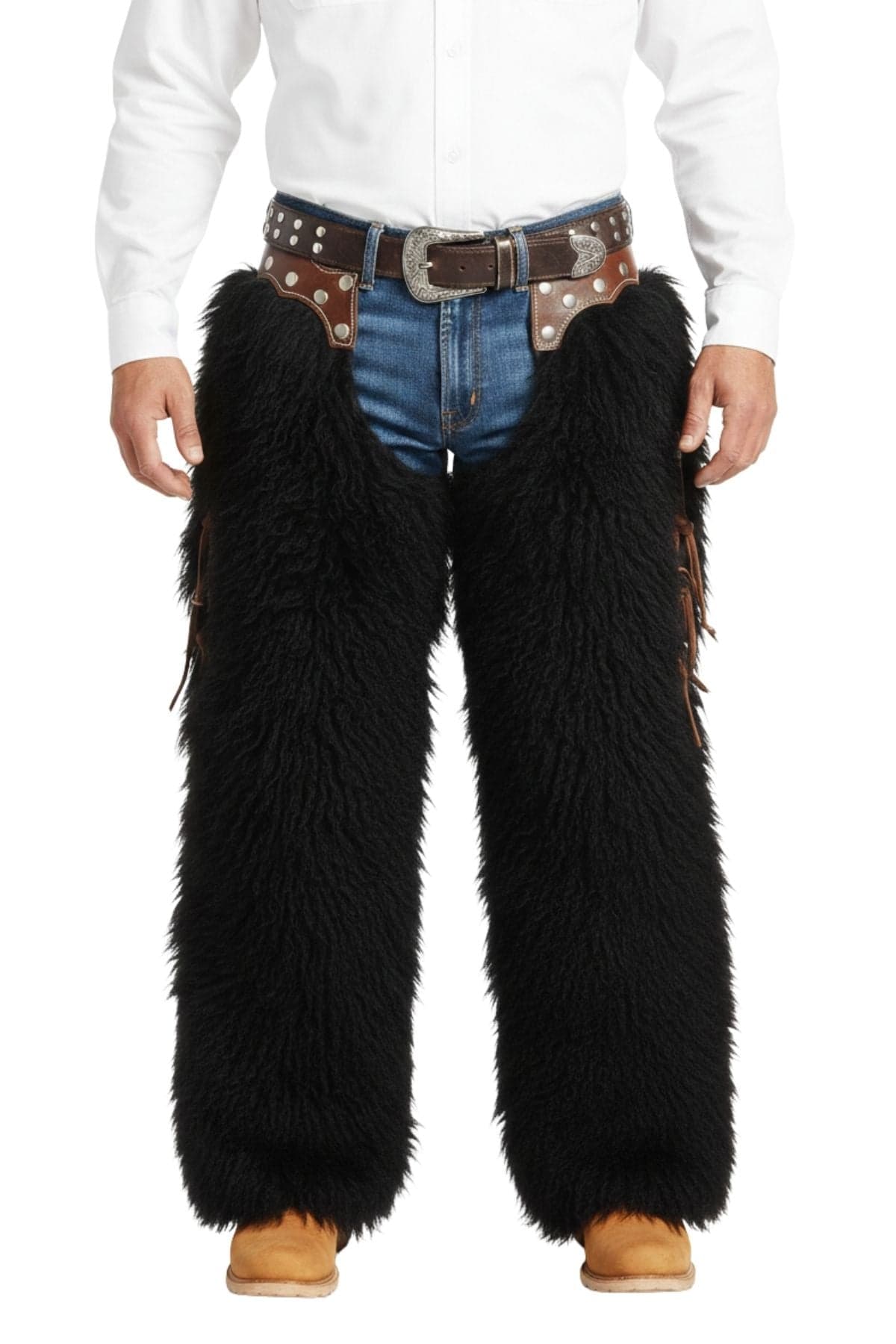Leather Woolies Chaps with Natural Shearling Fur