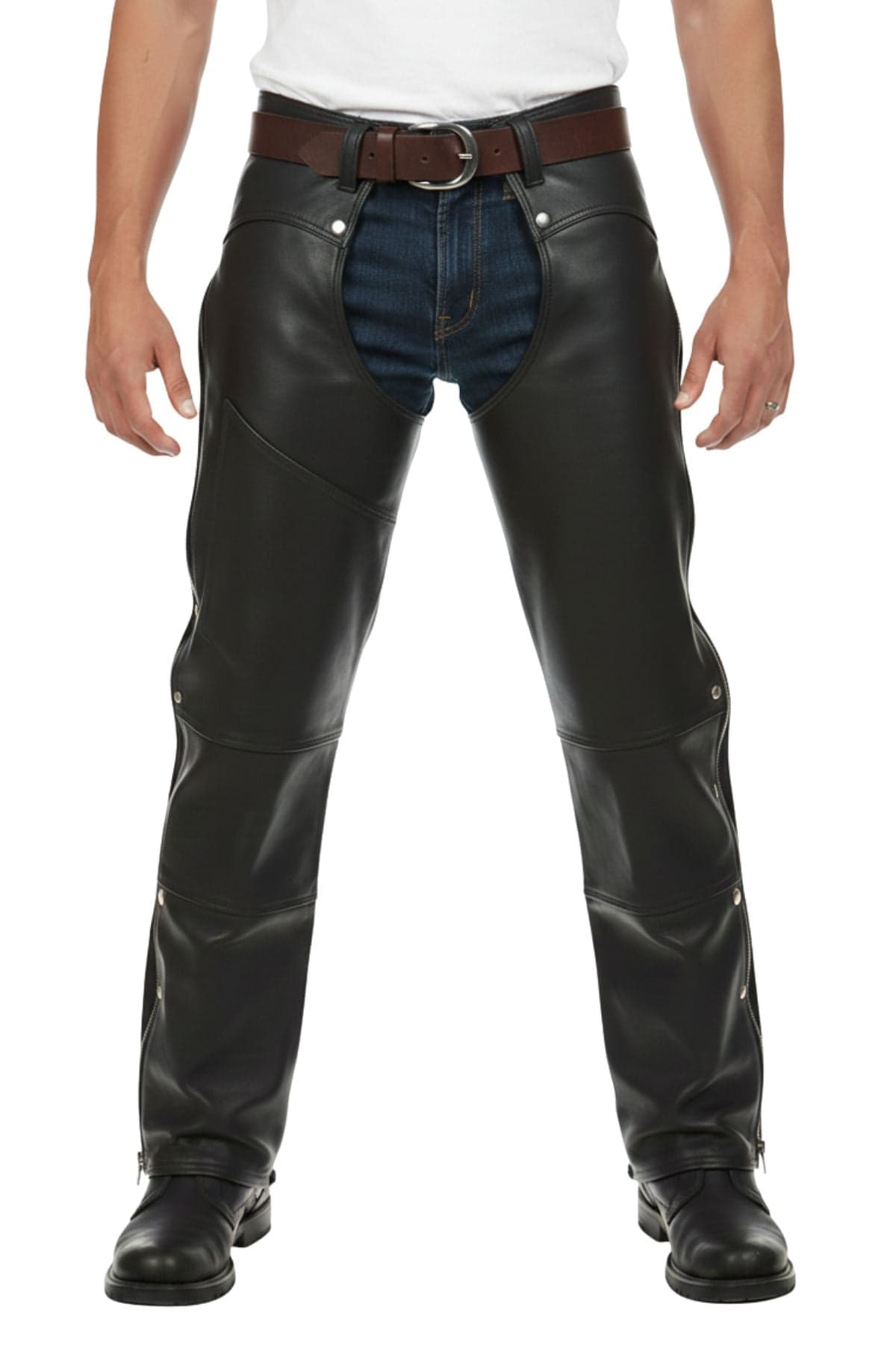Mens Leather Chaps With Extended Leg Protection