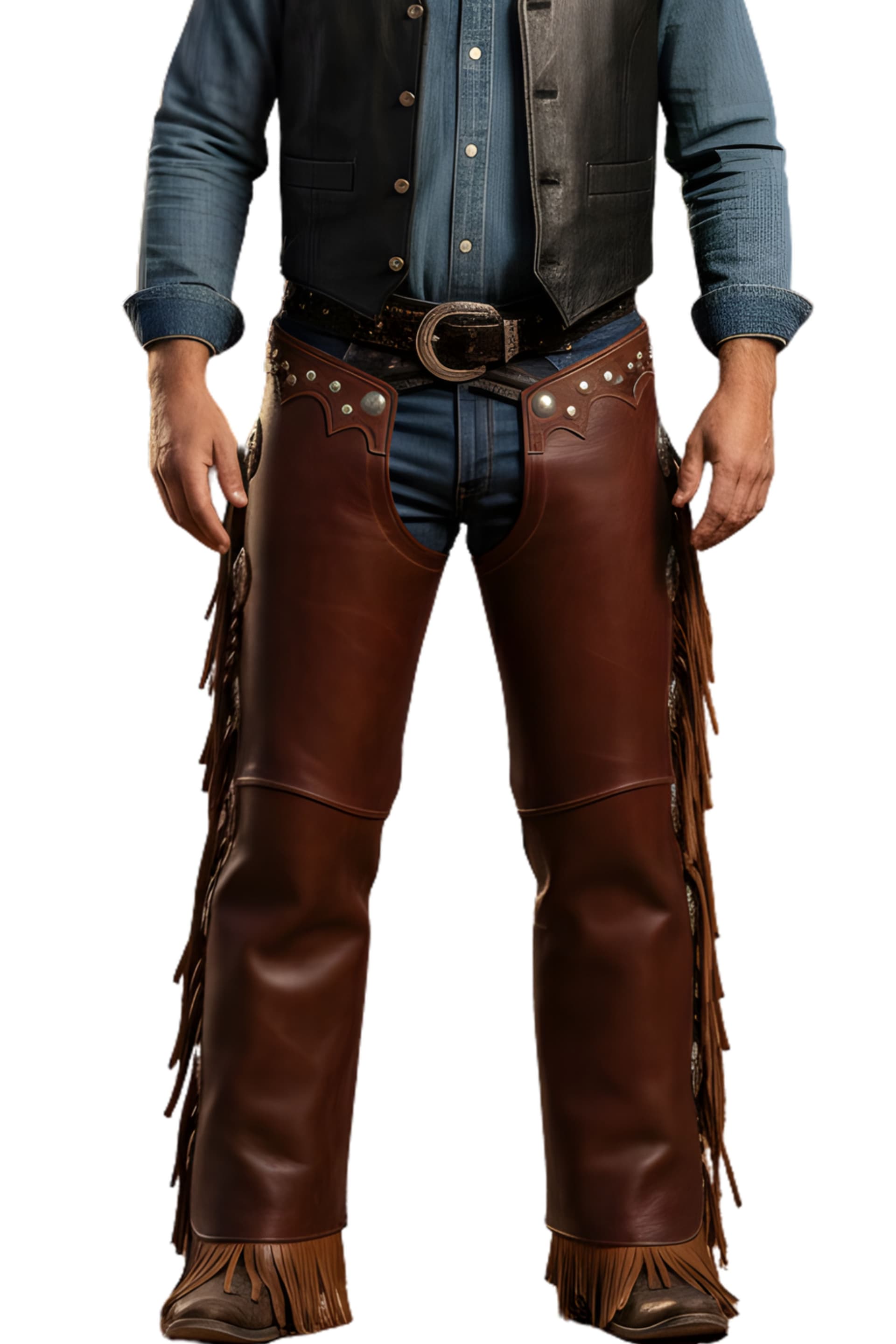 Mens Traditional Leather Chaps for Everyday Riding