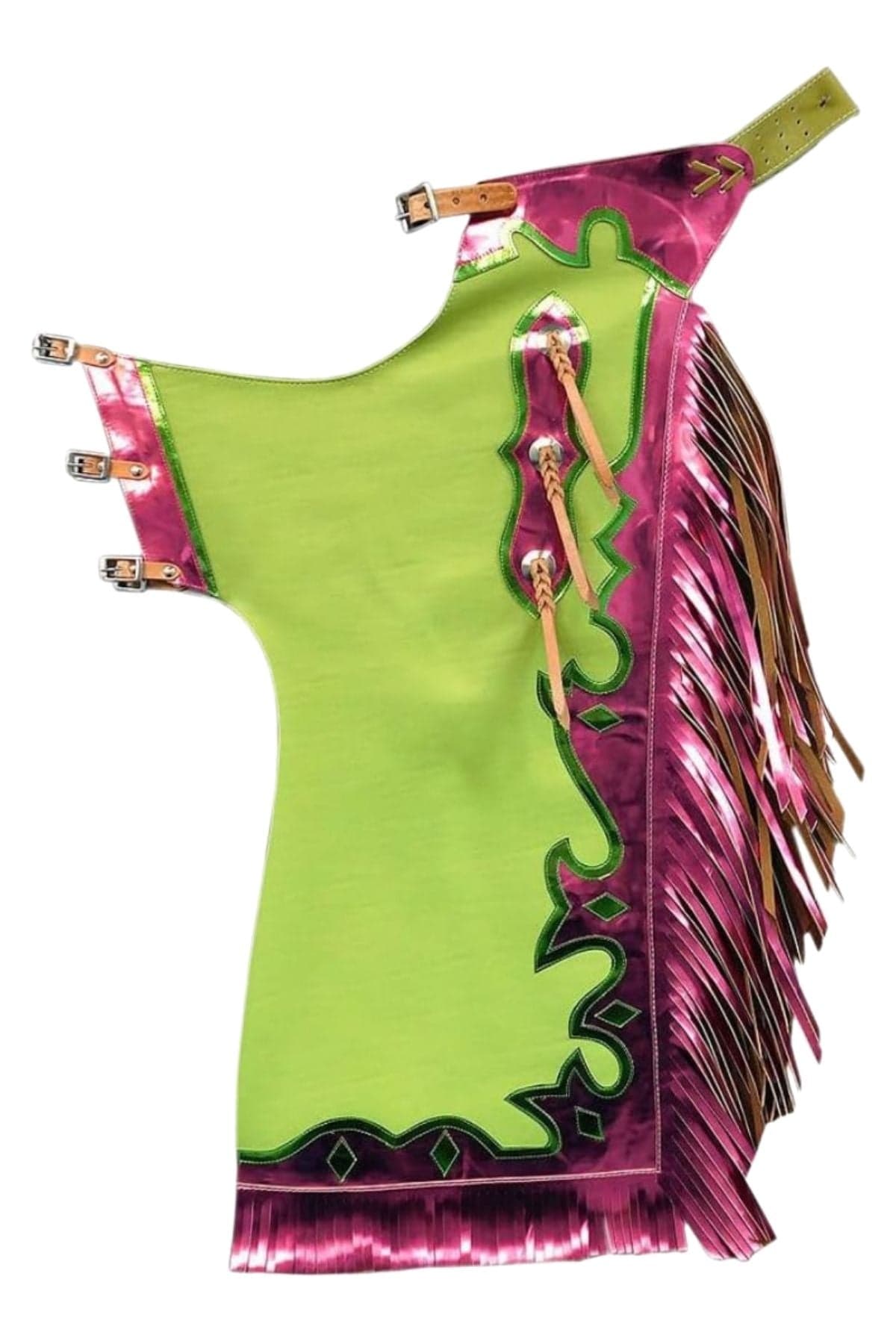 Neon Blaze Rodeo Chaps Green & Hot Pink