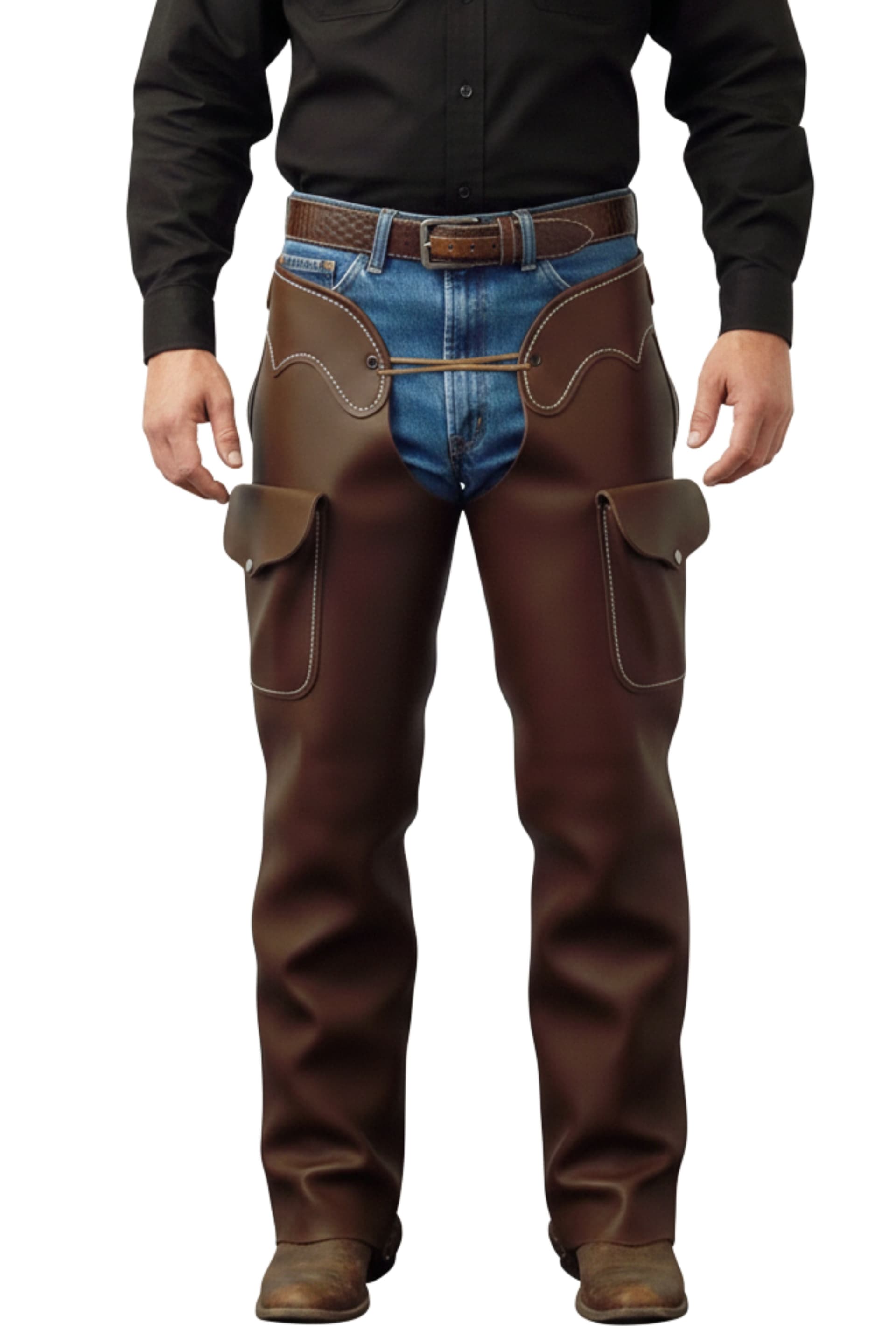 OpenRange Utility Leather Chaps for Ranch Work