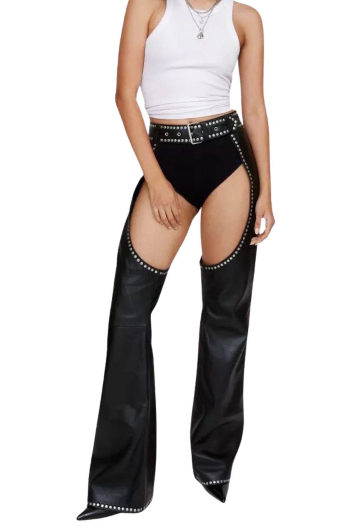 Premium Leather Studded Chaps