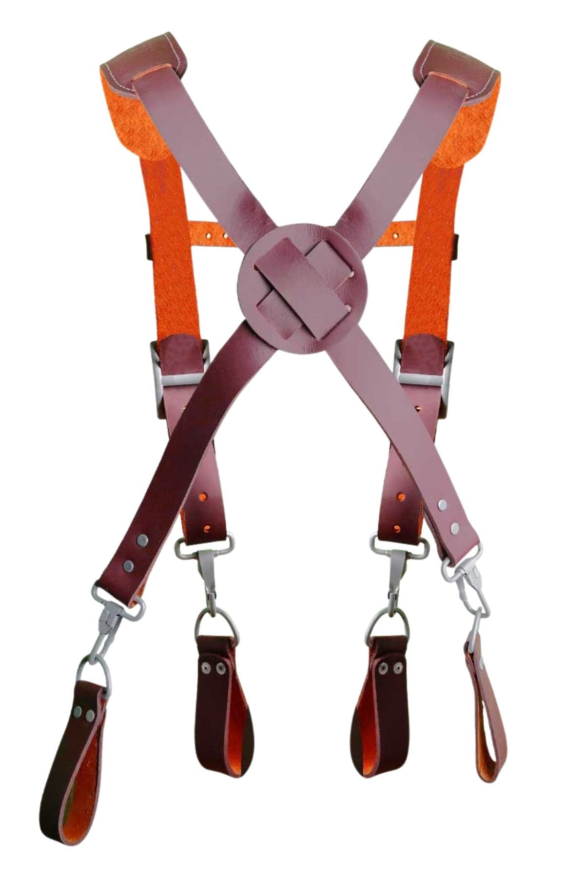 Professional Leather Suspender with Adjustable Cross Back