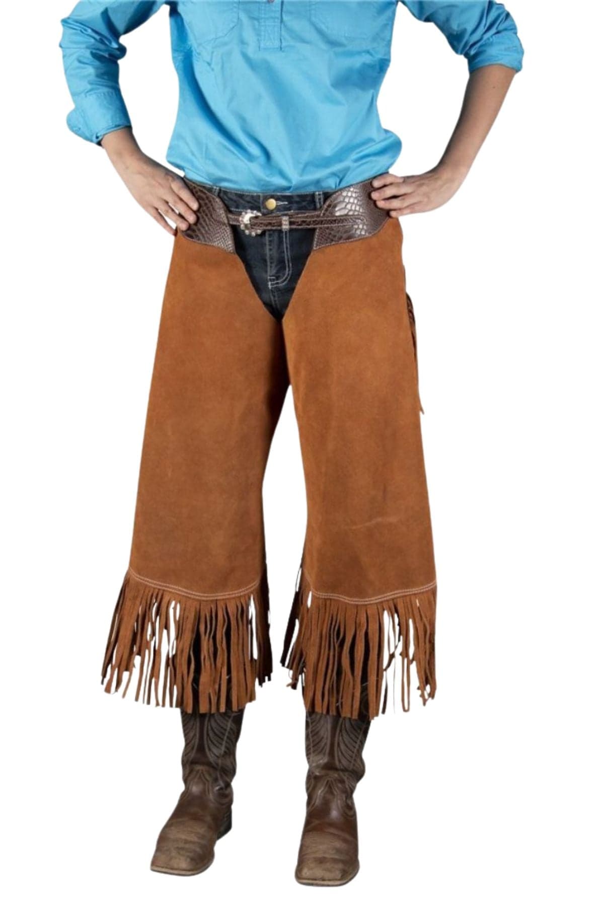 Ranch Rider Brown Leather Western Chaps