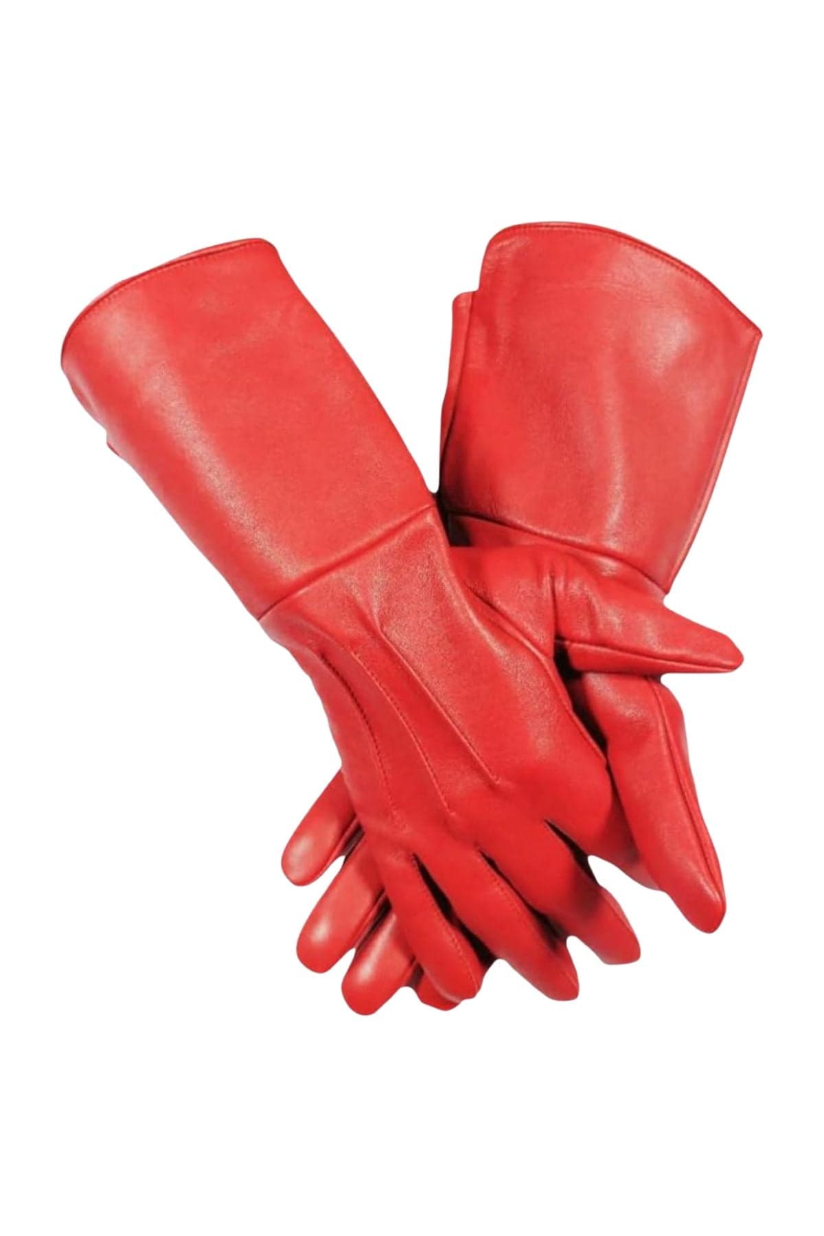 Red Gauntlet Style Gloves