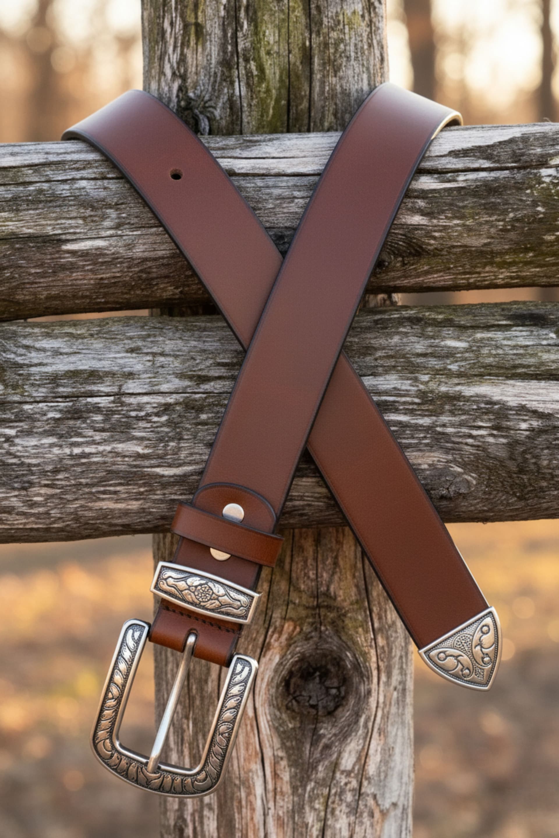 Refined Leather Belt with Metal Buckle