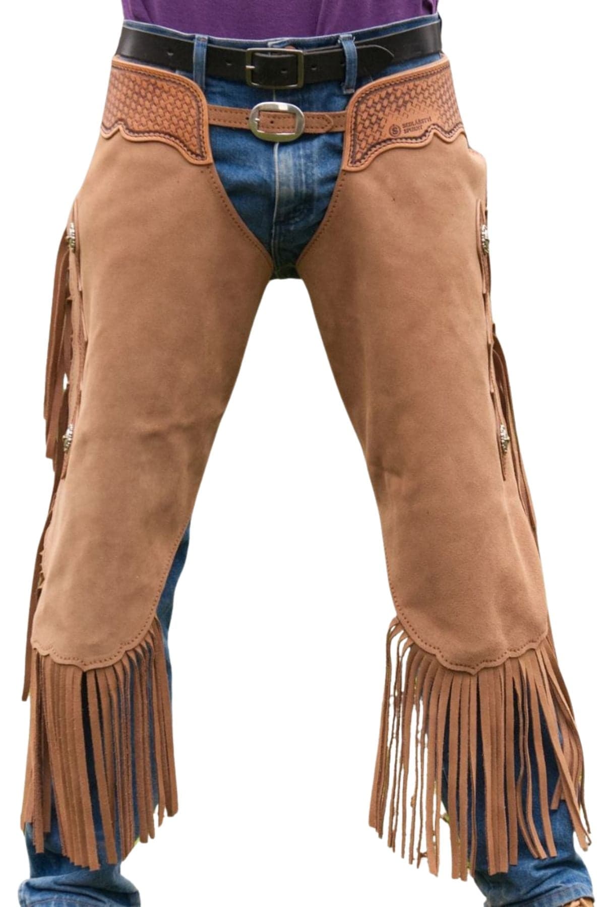 Rugged Brown Suede Chinks Chaps