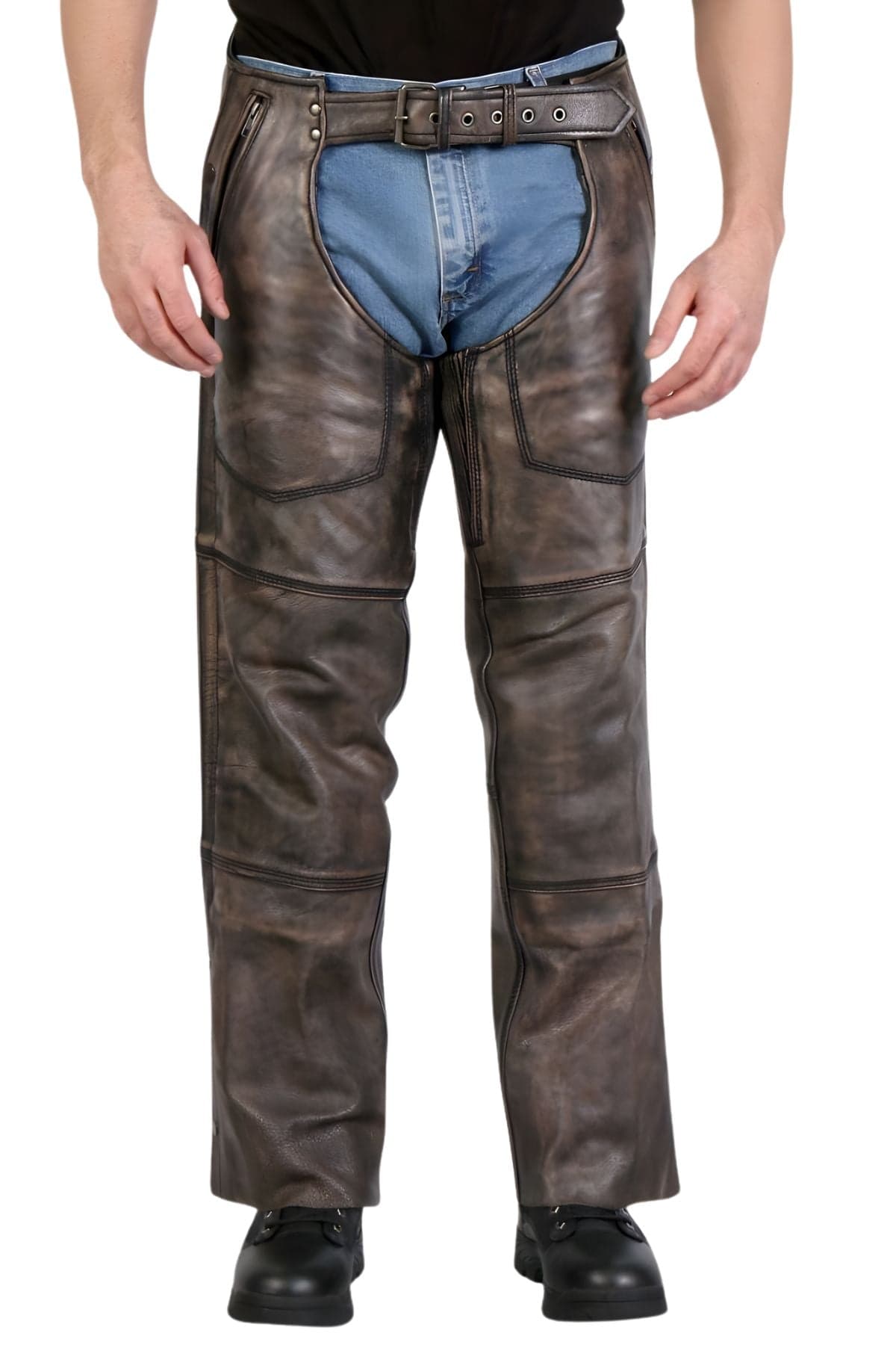 Rustic Rider Brown Leather Chaps