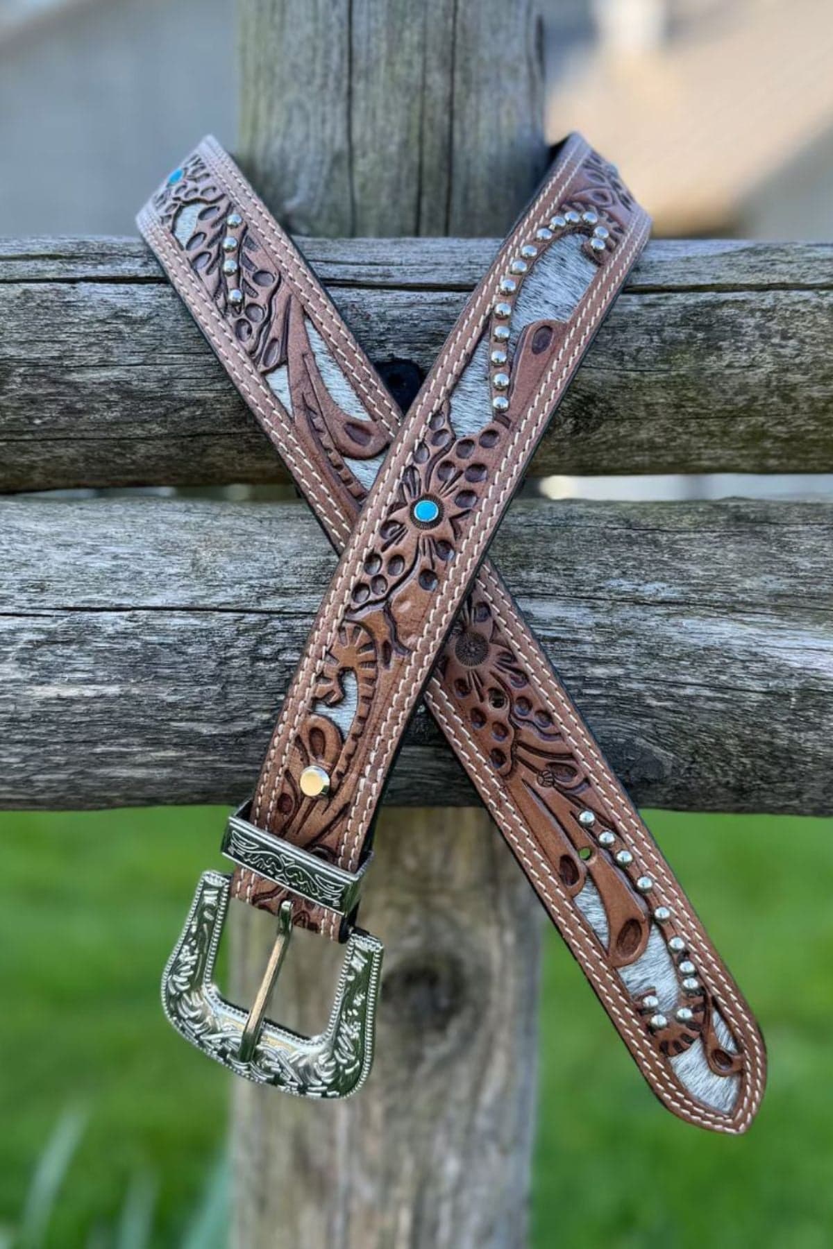 Rustic Rider Engraved Tooled Belt