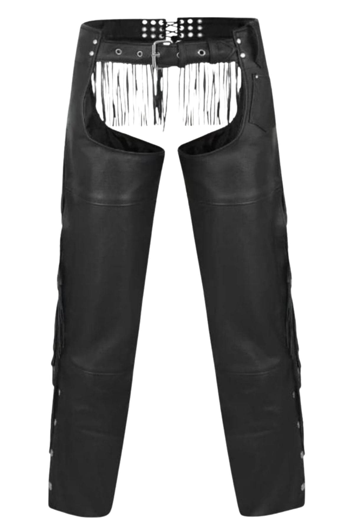 Terrence Black Mens Tassel Fringe Motorcycle Chaps