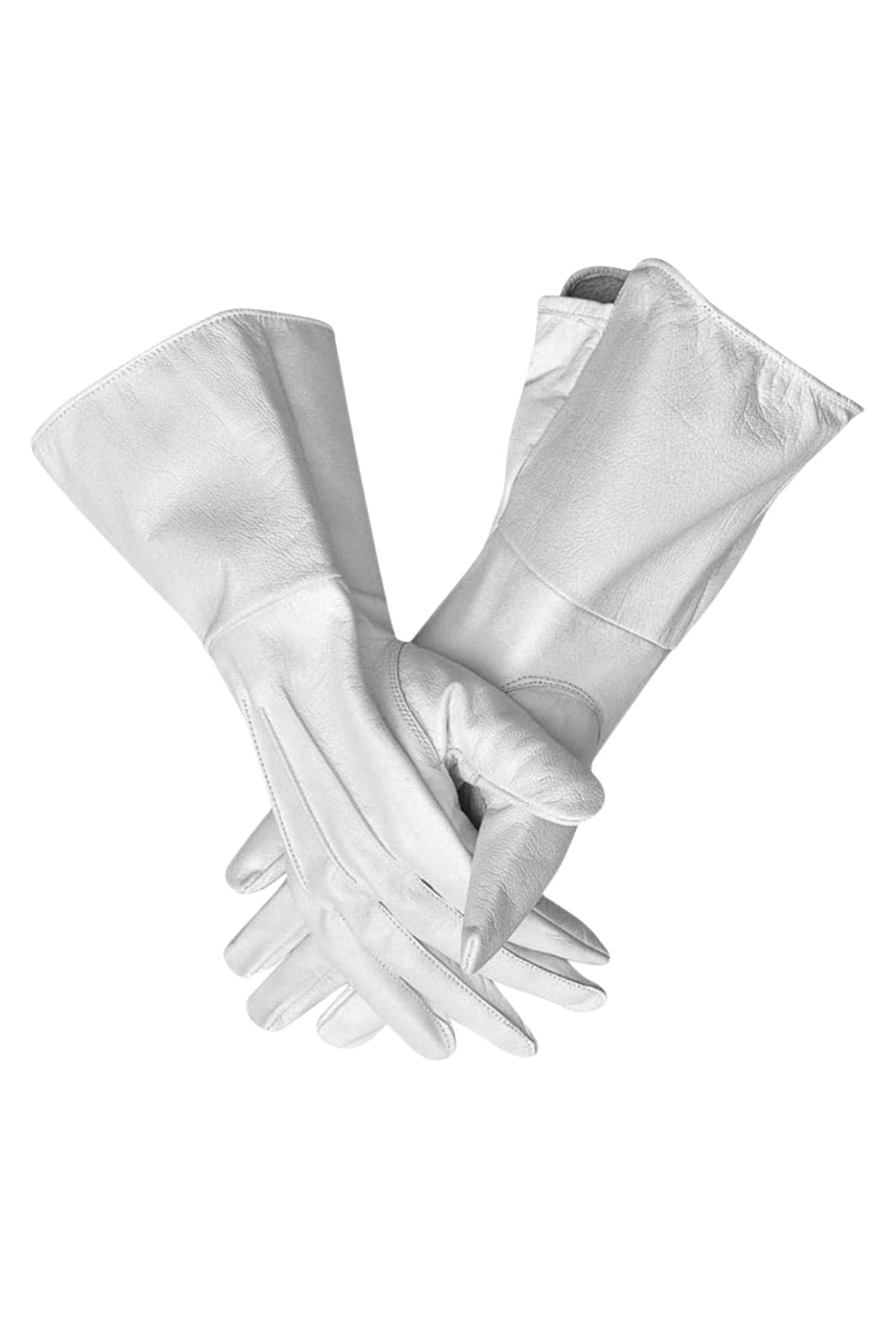 White Gauntlet Riding Gloves
