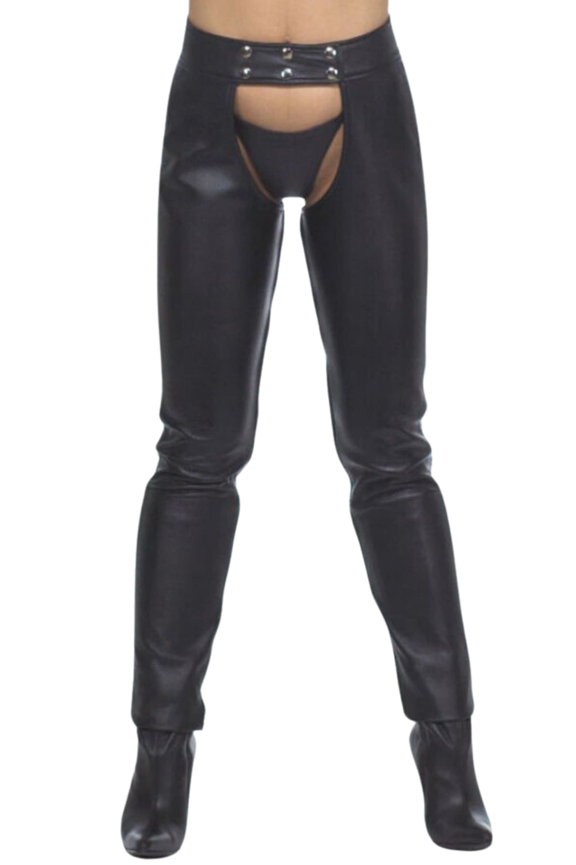 Womens Adalyn Quilted Black Assless Chaps