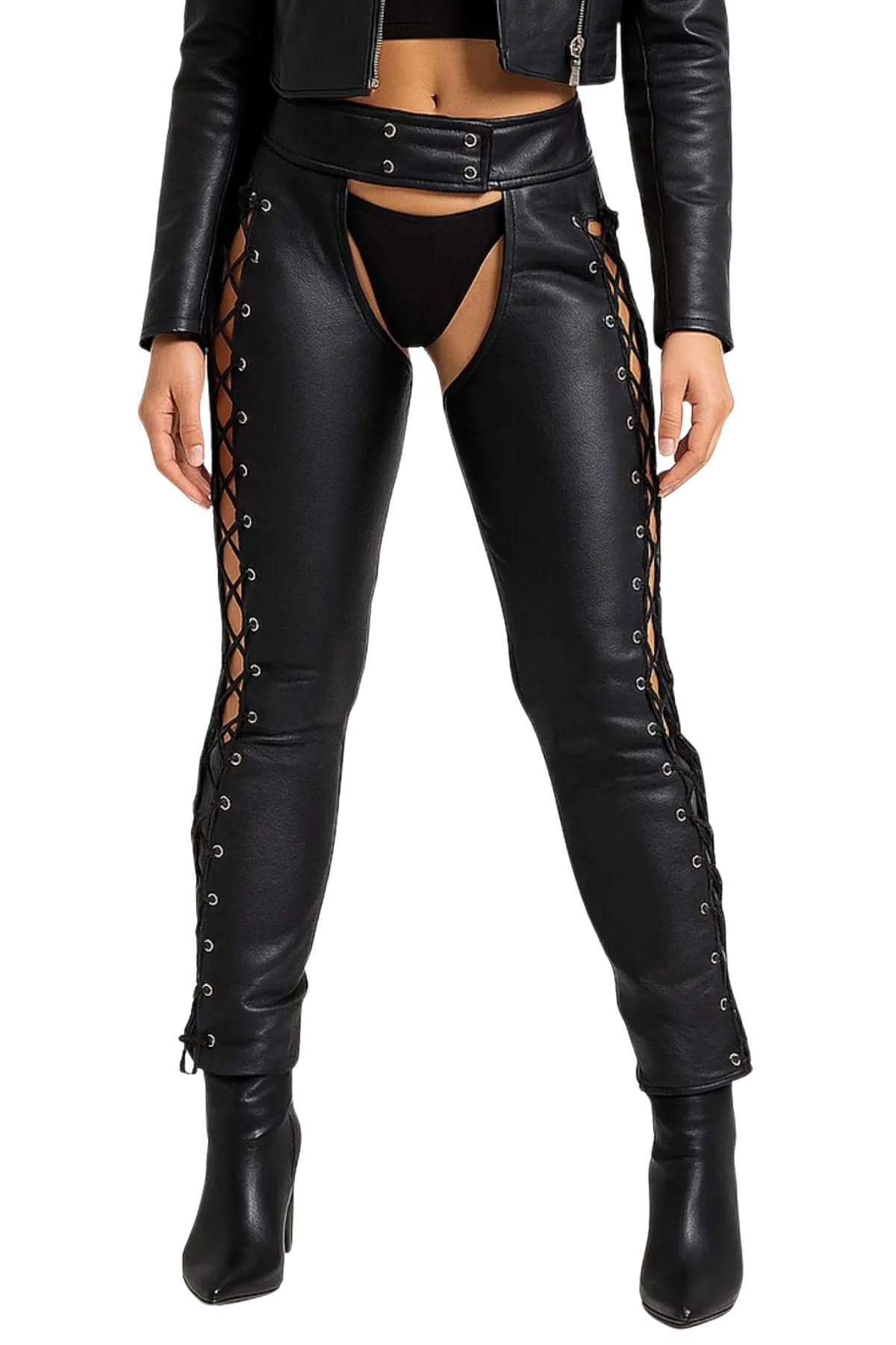 Womens Cityscape Black Assless Chaps
