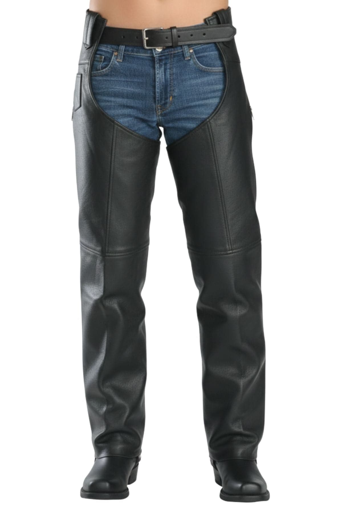 Womens Vintage Black Leather Chaps